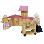 Vila Rosa Eichhorn - Casuta de joaca cu mobilier din lemn inclus  cu doua nivele 